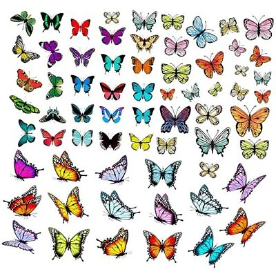#ad Cute Wall Stickers Unique Pattern Design Stickers Beautiful Colorful Butterfly $12.98