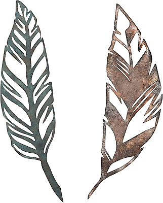 #ad Metal Feather Wall Decor Set of 2 $61.59