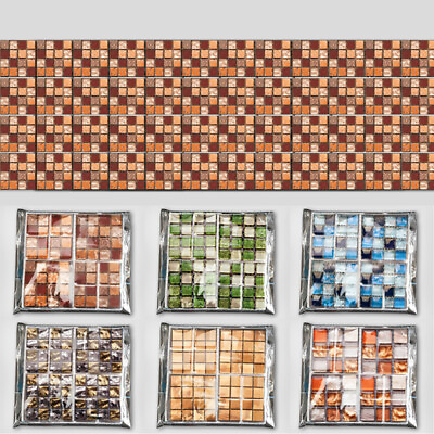 #ad 20Pcs Self Adhesive Kitchen Wall Tile Stickers Bathroom Mosaic Glass Sticker DIY AU $3.24