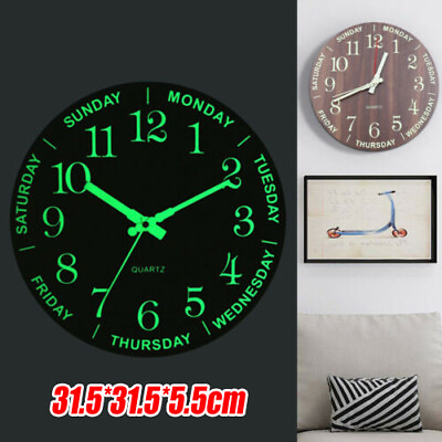 #ad #ad Luminous Wall Clock 12quot; Silent Quartz Glow Hanging Watch Night Light Home Decor $26.00