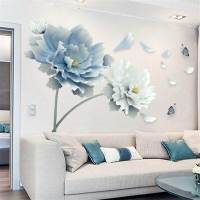 #ad Removable Flower Lotus Butterfly Wall Stickers 3D Wall Art Decals Home Decor US $11.99