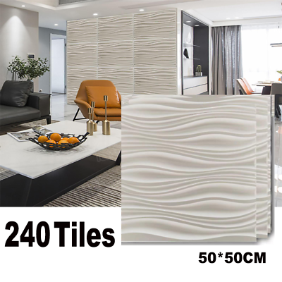 #ad 3D Wall Panels PVC 240Tiles Textured Bricks Art Design DIY 19.7quot;x19.7quot; Wallpaper $598.99