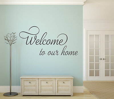 #ad WELCOME TO OUR HOME Vinyl Wall Decal Quote Sticker Decor Words Lettering Sign $12.32
