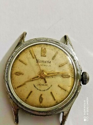 #ad Rear Vintage Bimesa Swiss Made 17 Jewels CAL AS 1187 Watch Not working $39.01