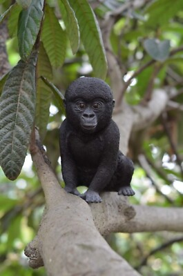 #ad #ad Baby Gorilla Decoration Home Display Wildlife Animal Garden Statue Resin Statue $33.74