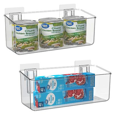 #ad 2 Pack Plastic Adhesive Mount Over Cabinet Door Organizer Wall Organization ... $39.60