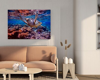 #ad Canvas Wall Art for Living Room Large Size Wall Art Decor for Bedroom Blue Ocean $85.00