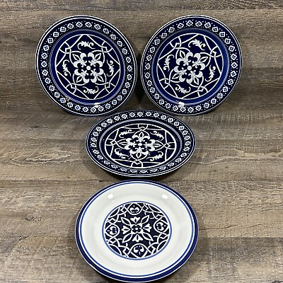 #ad Target Home CATALINA Medallion Blue 3 Dinner Plates 1 Salad Plate Porcelain $49.99