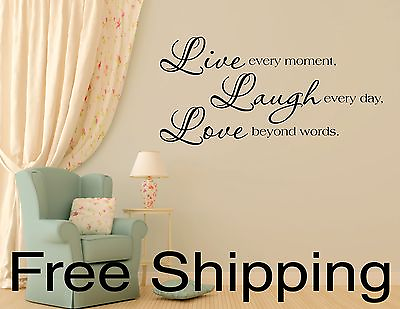 #ad LIVE LAUGH LOVE wall vinyl sticker home decor art 10 x 20 inch FREE SHIP $18.95