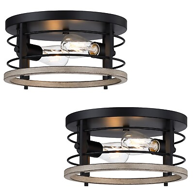 #ad #ad Revtronic Farmhouse Flush Mount Ceiling Light Fixture Rustic Style Pack of 2 $94.99