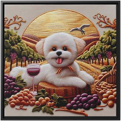 #ad #ad Bichon Frise Wall Art Decor Canvas Print Dog Puppy Painting Artwork Vineyard Sun $29.22