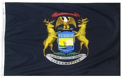#ad 3x5 State of Michigan Super Poly Flag 3#x27;x5#x27; House Banner Fade Resistant 100D $9.88