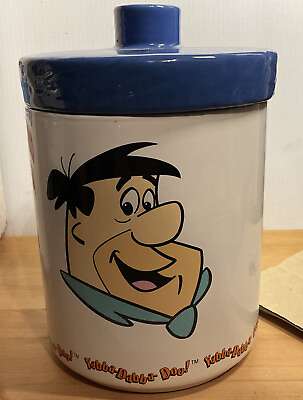 #ad VTG The Flintstones Family “FRED” Home Cookie Jar Hanna Barbera w Box 1994 $47.00