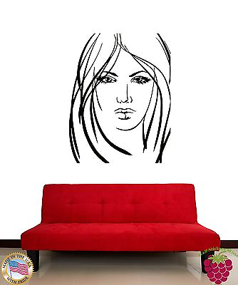#ad Wall Stickers Vinyl Decal Girl Teen Woman Female With Nice Hair z1898 $29.99