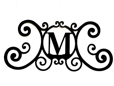 #ad Iron Letter M Monogram Door Wall Decoration Plaque Metal Art Initial 2mm thick $29.92