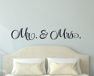 #ad MR AND MRS Bedroom Couple Wedding Gift Vinyl Wall Decal Decor Words Sticker 60quot; $30.88