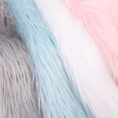 Long Rabbit Faux Fur Fabric Plush Clothing Bag Sewing Carpet DIY Decor Craft C $3.89