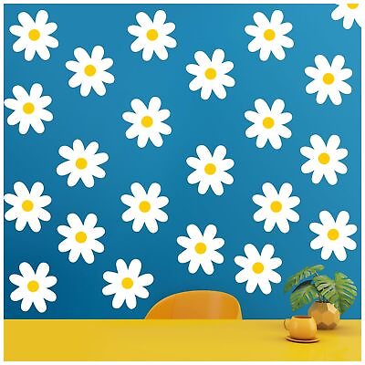 #ad #ad 24 Pcs Daisy Wall Decals White Flower Wall Stickers for Kids Girls Nursery Room $13.50