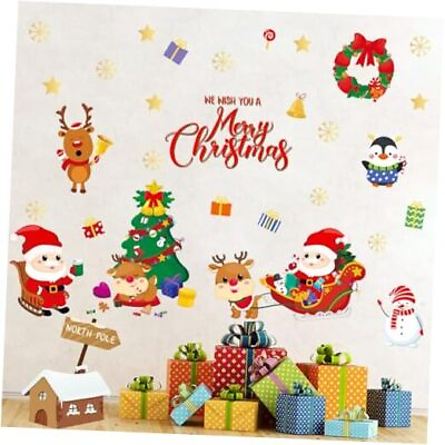 #ad Christmas Wall Decals Christmas Wall Stickers Removable Christmas Wall $22.58