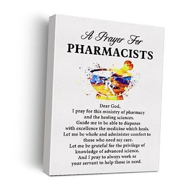 #ad a Pharmacist#x27;s Prayer Quote Poster Canvas Wall Art for Office Home Decor $36.35