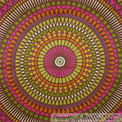 #ad BonEful Fabric FQ Cotton Woven Color Decor VTG Retro Flower Garden Pattern Print $14.50