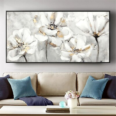 #ad #ad Handmade Horizontal Version Abstract Oil Painting Flowers Wall Living Room $99.00