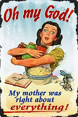 #ad Vintage Kitchen Decor My Mother Was Right About Everything Funny Sign Home ... $19.88