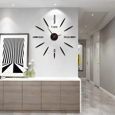 #ad #ad 3D Modern DIY Wall Clock Mirror Creative Removable Art Decal Sticker Home Decor $4.46