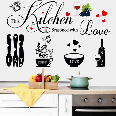 #ad Kitchen Wall Decals Wall Arts Stickers Dining Room Rules Decal Decor Kitchen Ute $14.88
