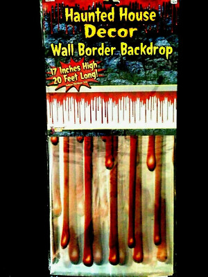 #ad Horror BLOODY BORDER Scene Wall Trim Halloween Party Decoration Prop 20ft x1.5ft $6.97