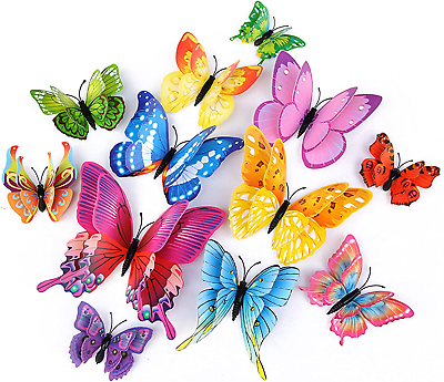#ad Butterfly Wall Decor 24 48 PCS 3D Butterflies Stickers for Party Decorations wi $12.55
