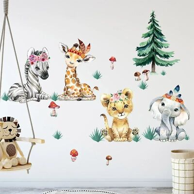 #ad #ad Baby Animals Wall Sticker Cute Nursery Room Stickers Bedroom DIY Decorations 1PC $19.30