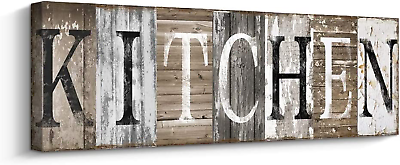 #ad #ad Kitchen Decor Wall Art Rustic Farmhouse Kitchen Sign Decorative Wall Art with S $43.89