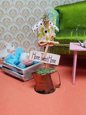 #ad Miniature Dollhouse Furniture Biz Birdhouse Decor 1 inch scale $29.00