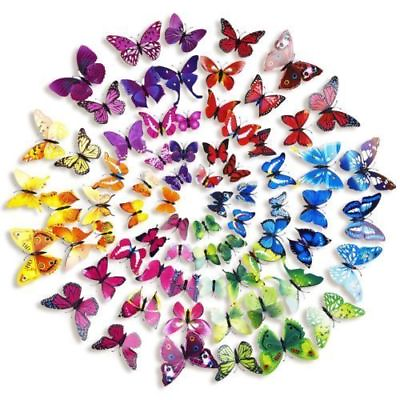 12X 3D Butterfly Wall Stickers Art Decals Home All Room Decorations Decor Kids G $3.79