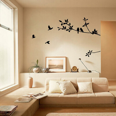 #ad Tree Branch Black Bird Art Wall Stickers Removable Vinyl Decal Home BK $10.90