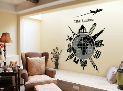 #ad Removable luminous Wall Decal world travel Sticker Home living Room DIY Decor $12.99