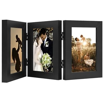 #ad Golden State Art 4x6 Three Picture Frame Trifold Hinged Photo Frame with 3 O... $19.81