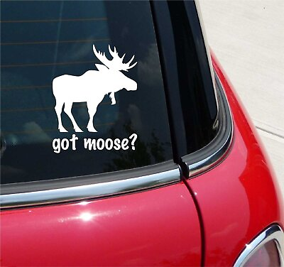 #ad GOT MOOSE? IS LOOSE HUNTING LODGE GRAPHIC DECAL STICKER ART CAR WALL DECOR $3.58