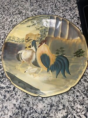#ad Kitchen Decor hand painted 12 inch rooster plate $15.00