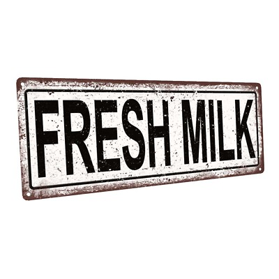 #ad Fresh Milk Metal Sign; Wall Decor for Kitchen and Dinning Room $19.99