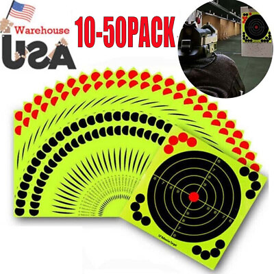 #ad Splatter Target Stickers Roll 12quot; Bullseye Self Adhesive Paper Reactive Shooting $10.55