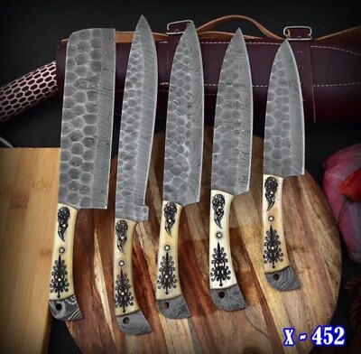 #ad #ad Knife Set Chef Kitchen Damascus Knives custom Handmade steak Blade Boning x135 $89.10