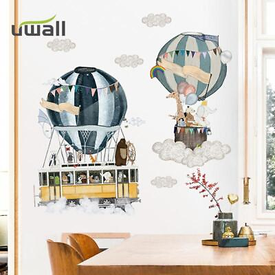 #ad Cartoon Hot Air Balloon Creative Self Adhesive Wall Stickers Kids Room Decor $9.50