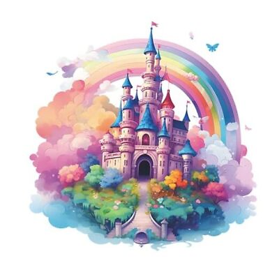 #ad Dream Castle Wall Decals for Girls Kids Room Colorful Rainbow Wall Stickers $22.58