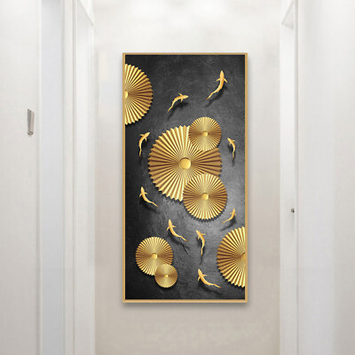 #ad Modern Black Gold Wall Art Canvas Painting Abstract Poster Home Decor Prints Art $24.11