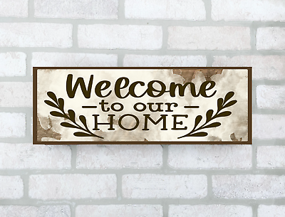 #ad #ad Rustic Handmade Welcome Home Sign Farmhouse Sign Home Decor 8x3quot; on MDF Board $12.50