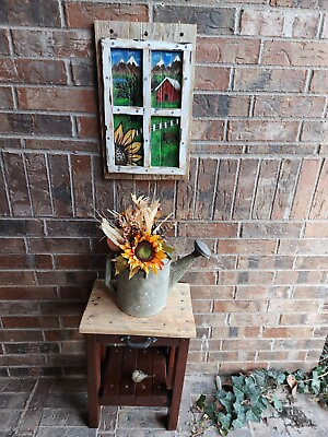 #ad Rustic Farmhouse Vintage Style Wood Accent Entryway End Table Console $145.00
