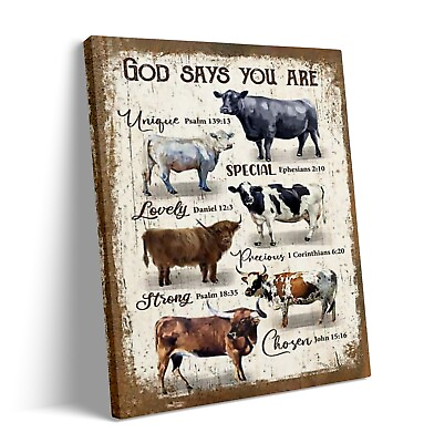 #ad nspirational Bible Verse Canvas Wall Art God Says You Are Wall Decor Poster $19.99