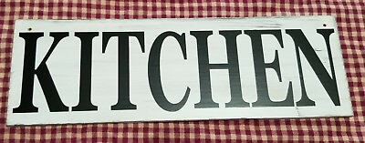 #ad Kitchen Rustic Distressed Farmhouse Shabby Country Wood Sign White amp; Black $6.49